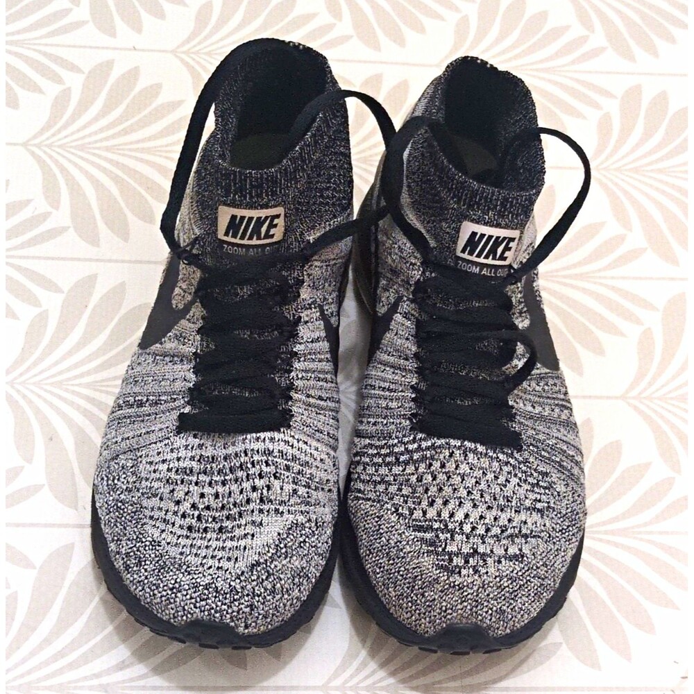 Nike Zoom All Out Flyknit Women's Mid Top Sneakers Gray/Black 7.5